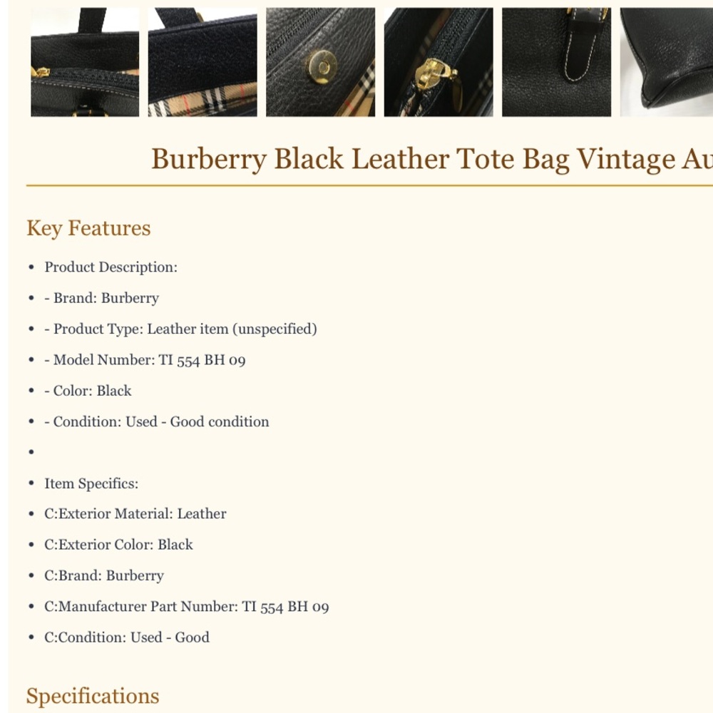 Burberry Black Tote with Gold Accents - Picture 16 of 16